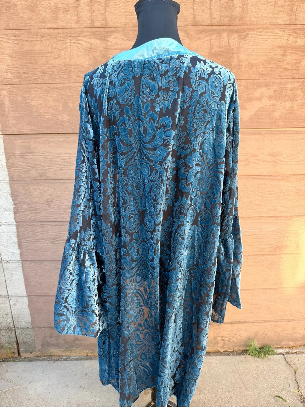 Torrid Velvet Burnout Kimono Robe - Teal Blue